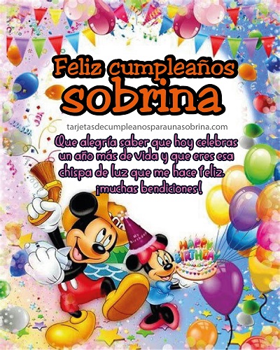 tarjeta de cumpleaños con globos y mickey mouse